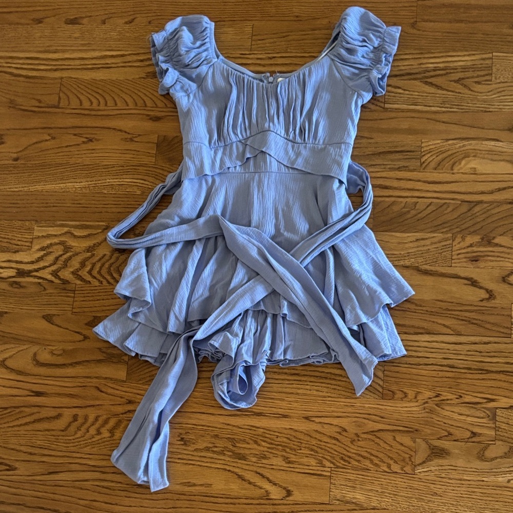 Light Blue Ruffled Romper